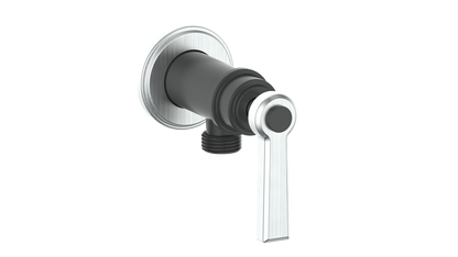 Vogt Zehn Elbow Connector with Shut-Off, Lever Handle - Stainless Steel / Matte Black (EC.Z1.02.SB)