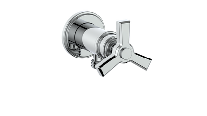 Vogt Zehn Elbow Connector with Shut-Off, 3-Spoke Handle - Polished Chrome (EC.Z3.02.CC)