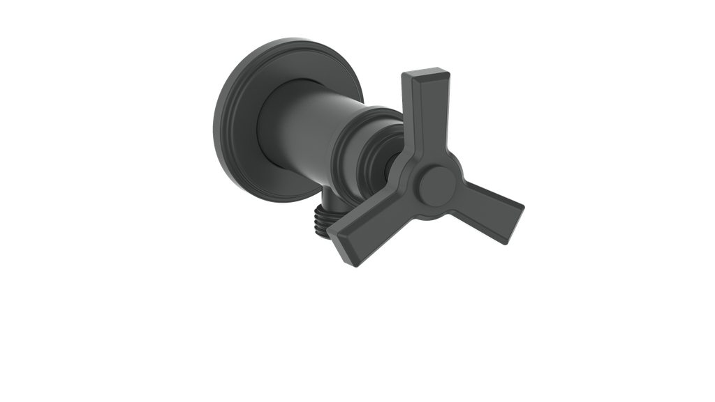 Vogt Zehn Elbow Connector with Shut-Off, 3-Spoke Handle - Matte Black (EC.Z3.02.MB)