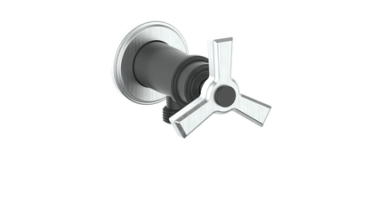 Vogt Zehn Elbow Connector with Shut-Off, 3-Spoke Handle - Stainless Steel / Matte Black (EC.Z3.02.SB)