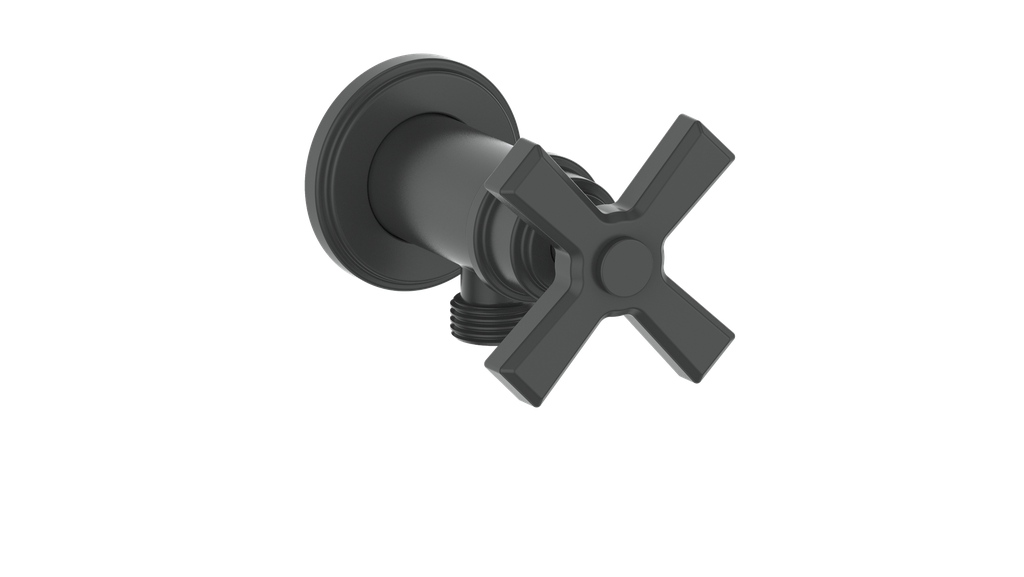 Vogt Zehn Elbow Connector with Shut-Off, 4-Spoke Handle - Matte Black (EC.Z4.02.MB)
