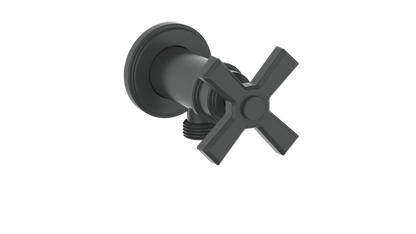 Vogt Zehn Elbow Connector with Shut-Off, 4-Spoke Handle - Matte Black (EC.Z4.02.MB)