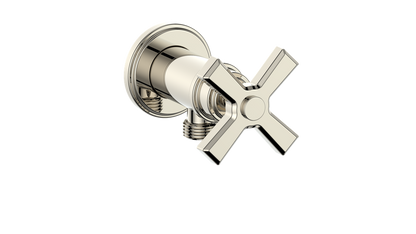 Vogt Zehn Elbow Connector with Shut-Off, 4-Spoke Handle - Polished Nickel (EC.Z4.02.PN)