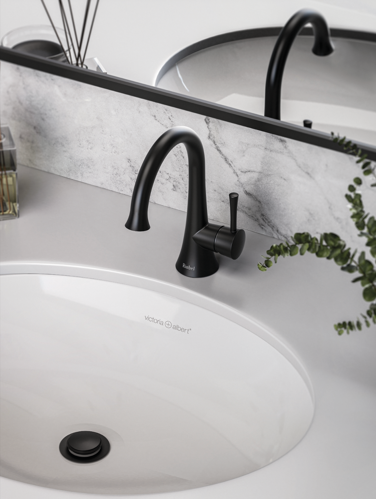 Riobel Edge™ Single Handle Lavatory Faucet Matte Black, Eunoia Home