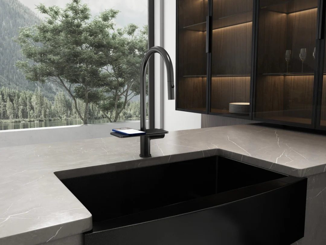 Kodaen Tiffany Single handle Pull-down Spray & Waterfall Kitchen Faucet