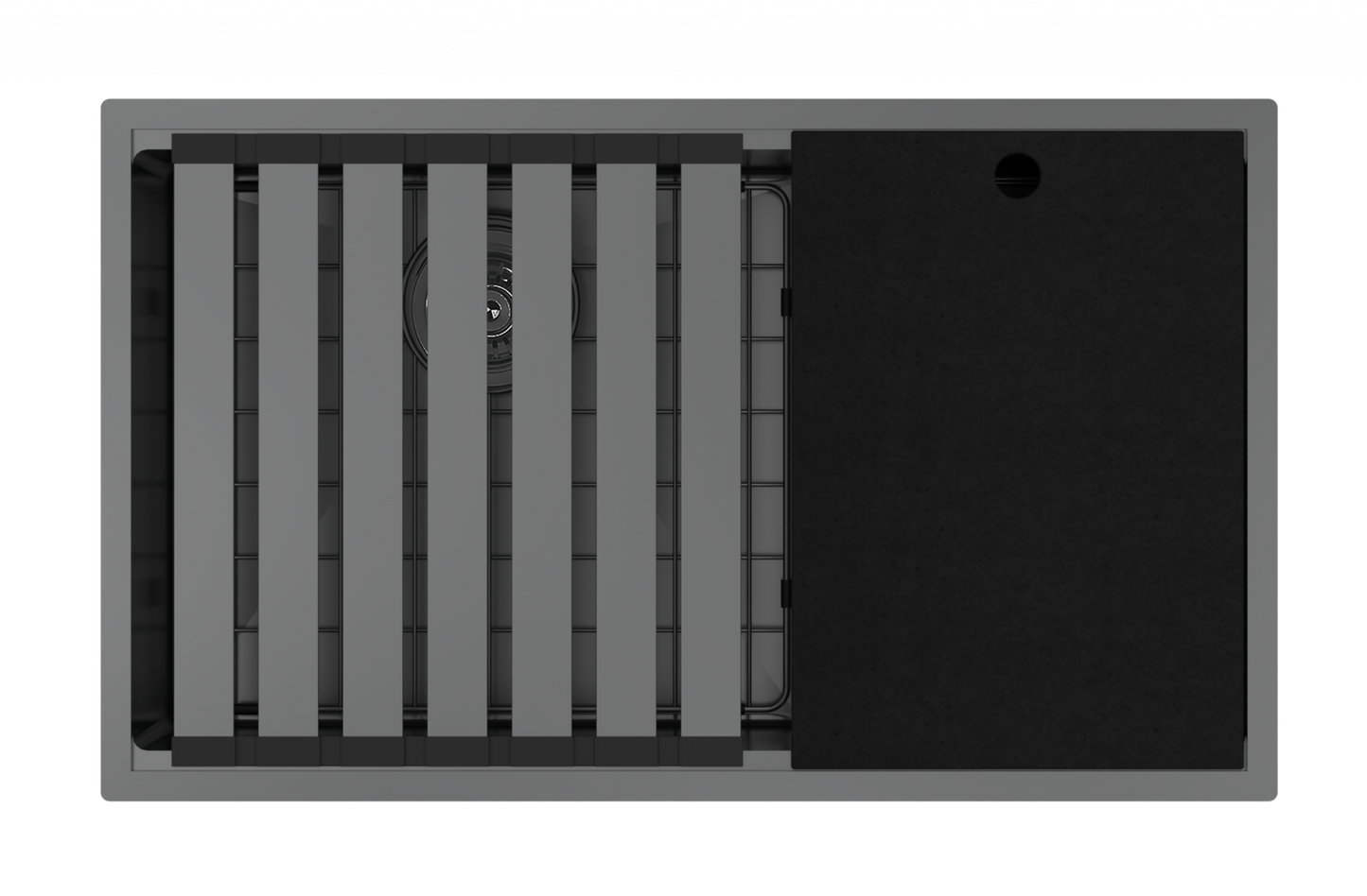 Zomodo Integrato 2.0 Black Pearl 31" 60/40 Dual Mount Workstation Kitchen Sink