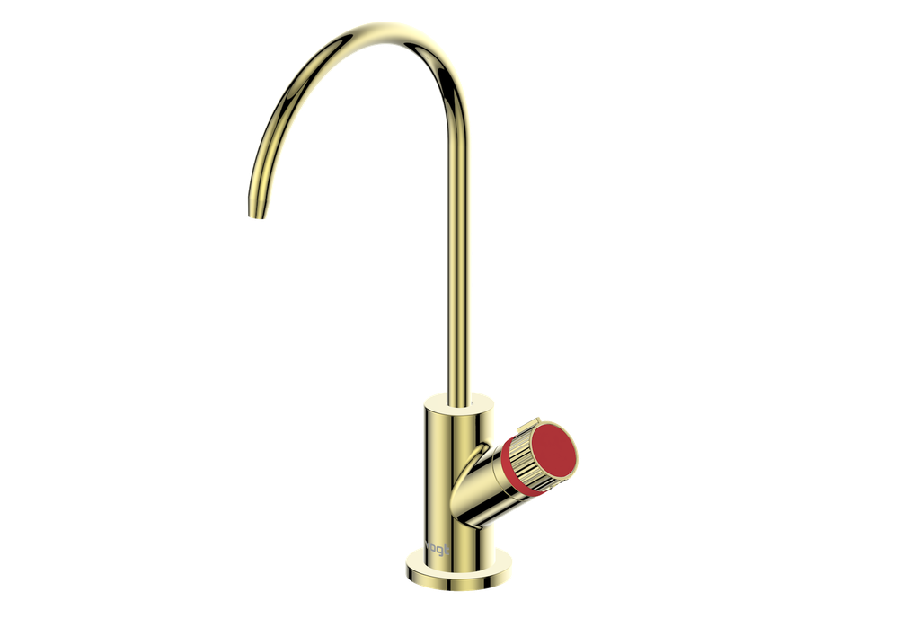 Brushed Gold / Tango Red