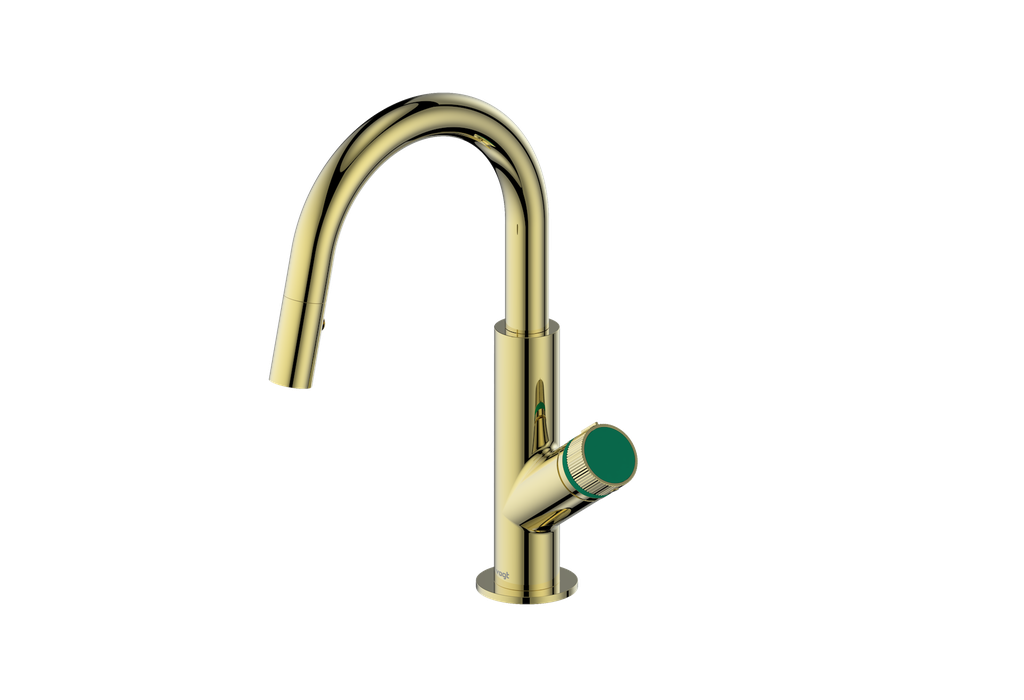 Brushed Gold / Emerald Green