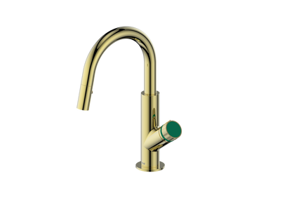 Brushed Gold / Emerald Green