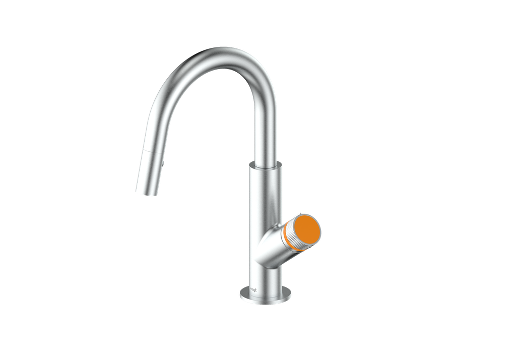 Stainless Steel / Orange Burst