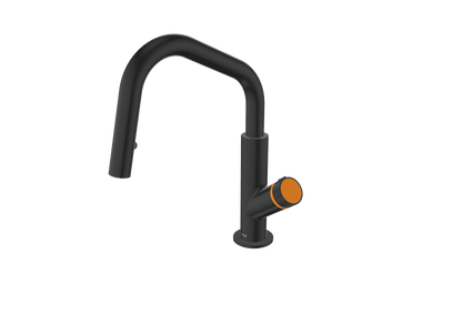 Matte Black / Orange Burst
