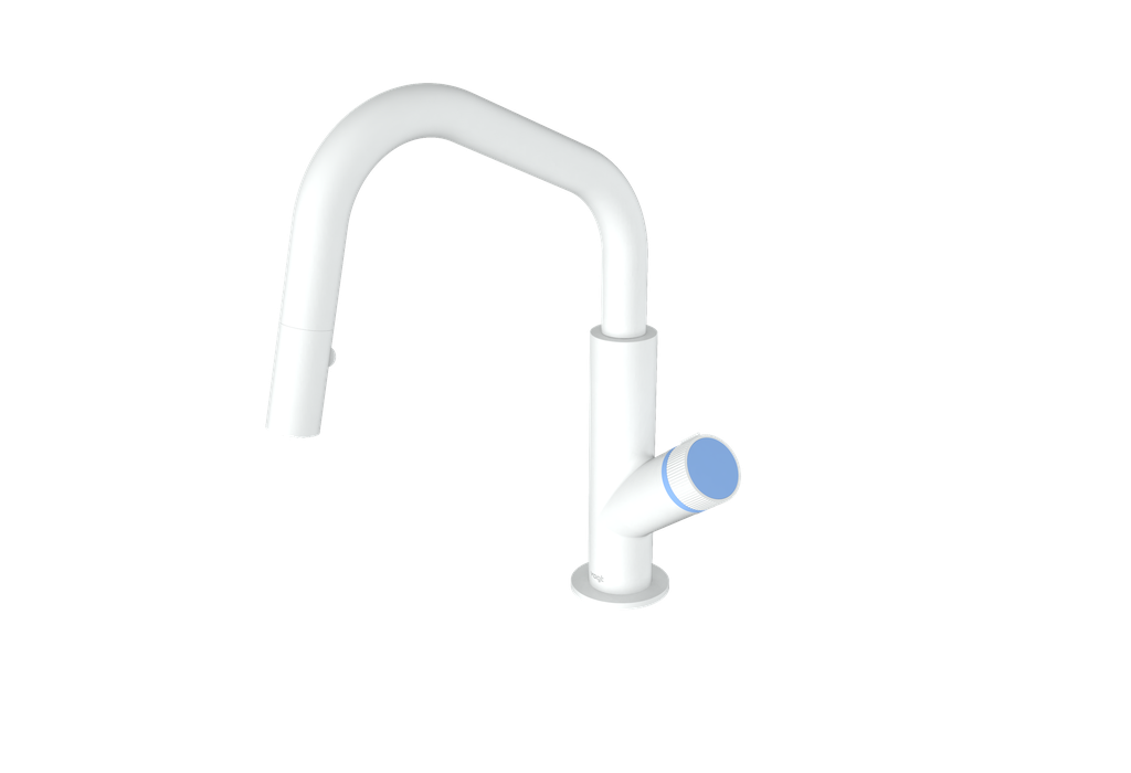 Matte White / Azure Blue
