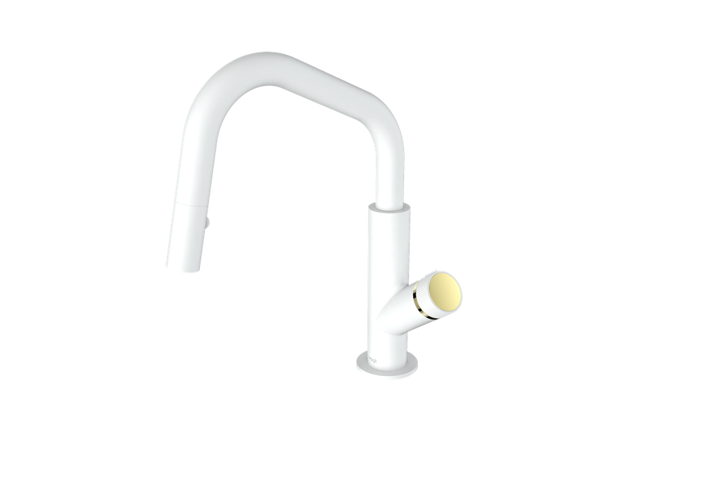 Matte White / Brushed Gold
