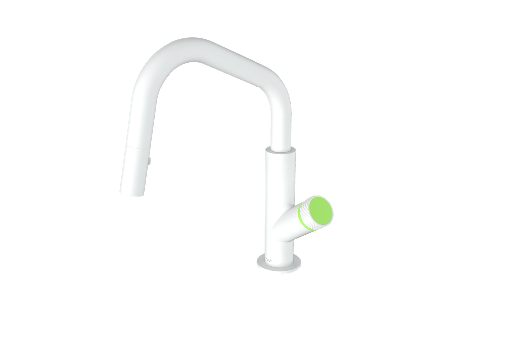 Matte White / Lime Green