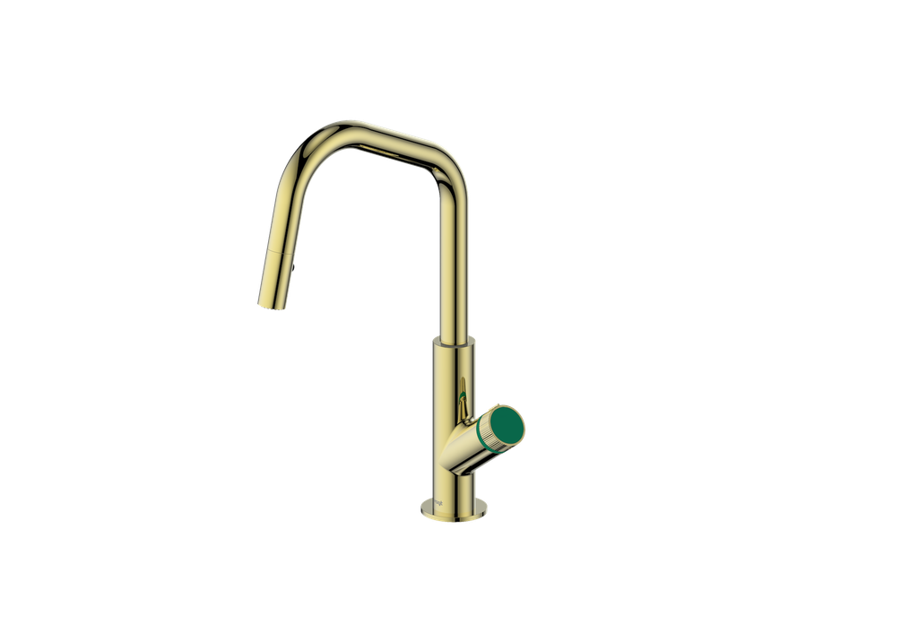 Brushed Gold / Emerald Green