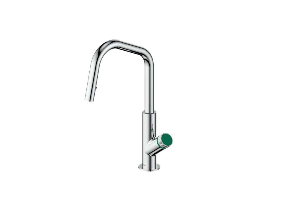 Polished Chrome / Emerald Green