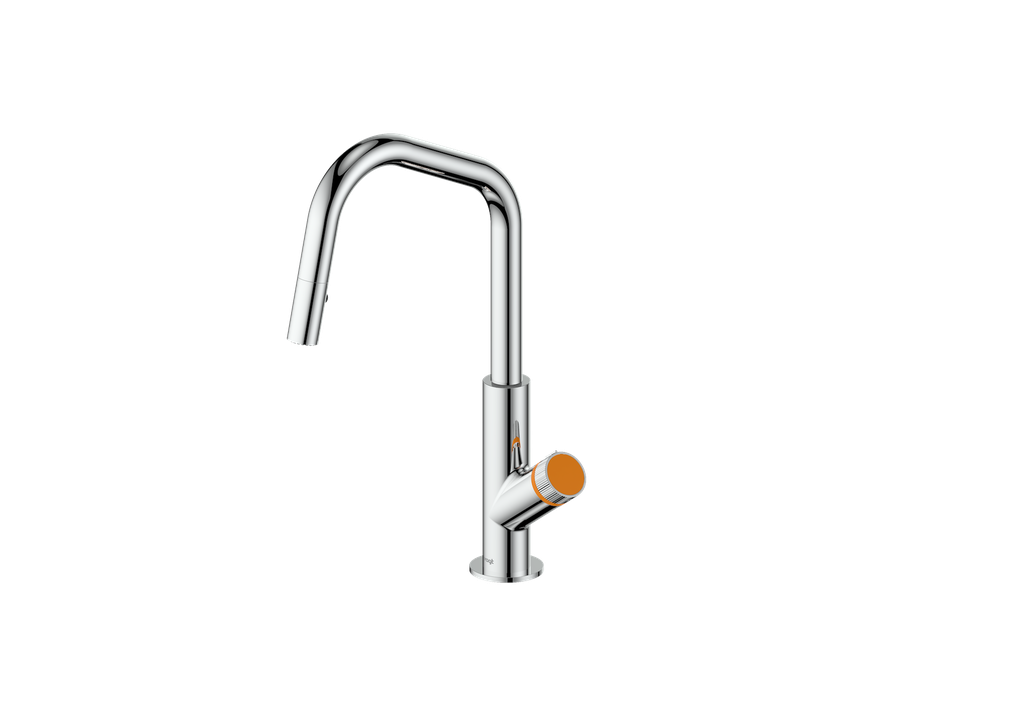 Polished Chrome / Orange Burst