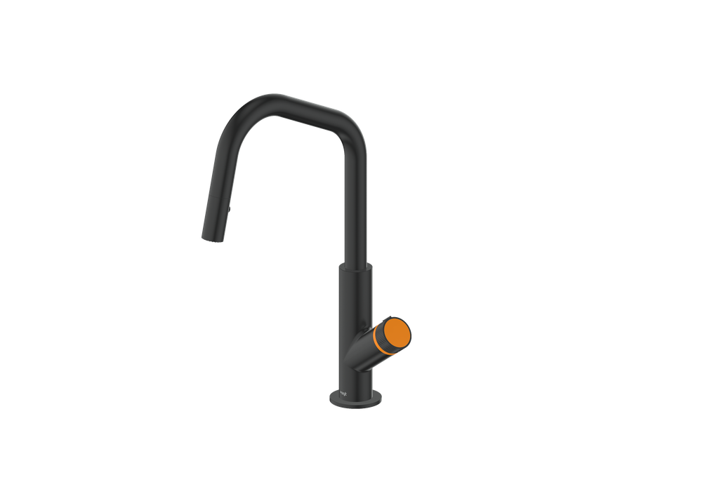 Matte Black / Orange Burst