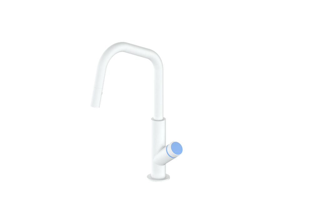 Matte White / Azure Blue