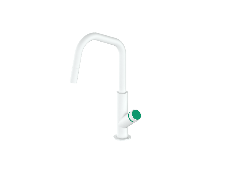 Matte White / Emerald Green