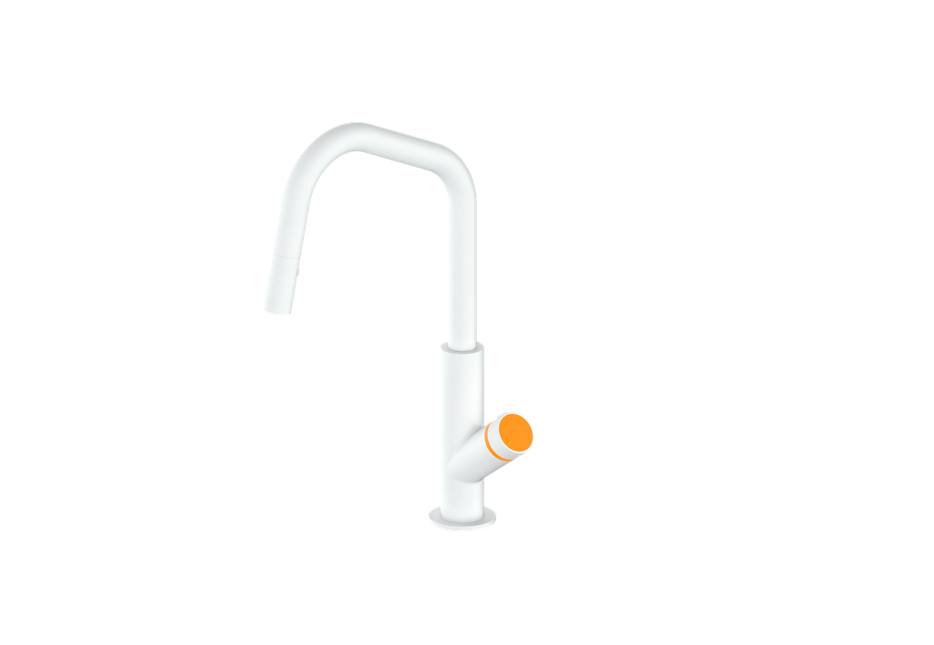 Matte White / Orange Burst