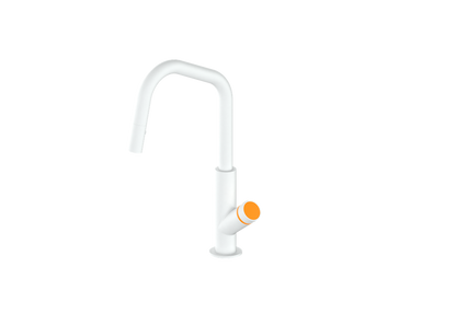 Matte White / Orange Burst
