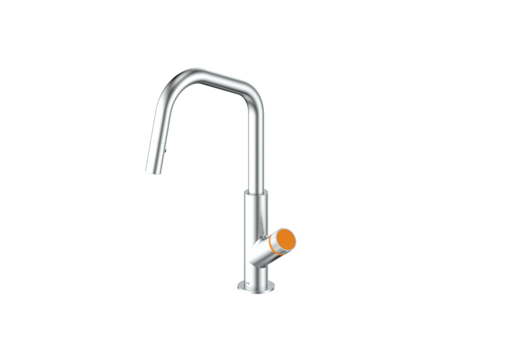 Stainless Steel / Orange Burst