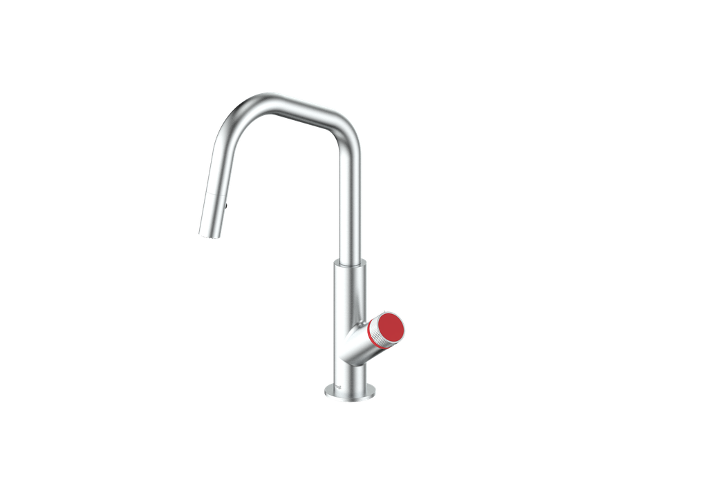 Stainless Steel / Tango Red