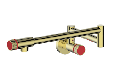 Brushed Gold / Tango Red