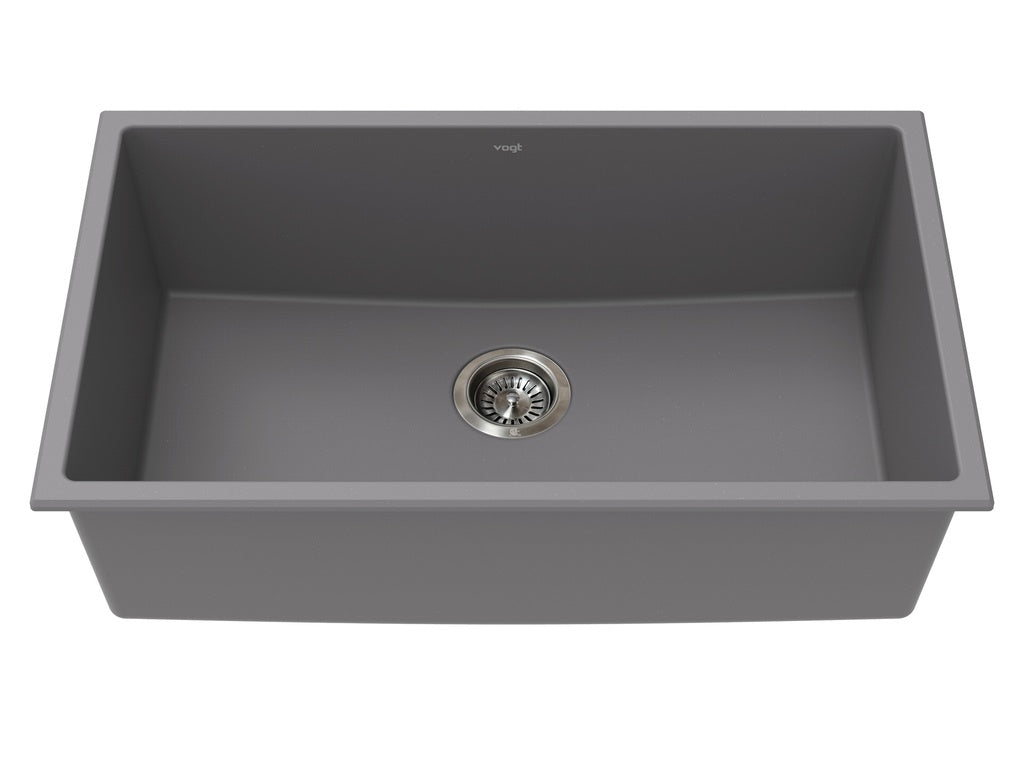 Vogt Graz Vogranite Kitchen Sink in Metropolitan Grey - KS.3018.G02G-61