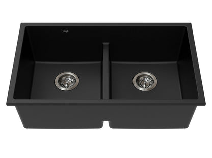 Vogt Mödling Vogranite Low-Divide Kitchen Sink in Onyx Black - KS.3018.ML01G-61