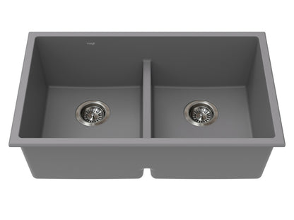 Vogt Mödling Vogranite Low-Divide Kitchen Sink in Metropolitan Grey - KS.3018.ML02G-61