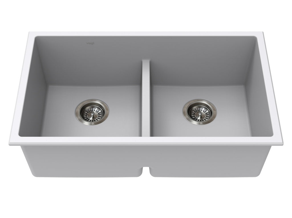 Vogt Mödling Vogranite Low-Divide Kitchen Sink in Powder Grey - KS.3018.ML05G-61