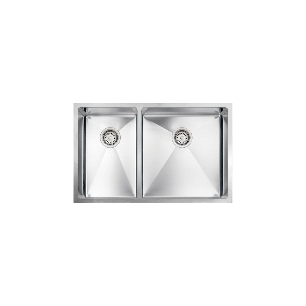 Vogt Ternitz L 18-Gauge Undermount Double-Bowl Stainless Steel Kitchen Sink with Bottom Grid - KS.3018.Z18R-63