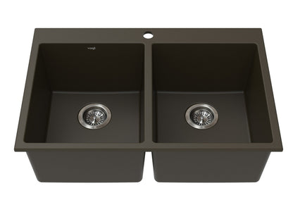 Vogt Rankweil Vogranite Top-Mount Double-Bowl Kitchen Sink in Java Brown - KS.3020.R03G-61
