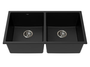 Vogt Bludenz Vogranite Double-Bowl Kitchen Sink in Onyx Black - KS.3218.B01G-61