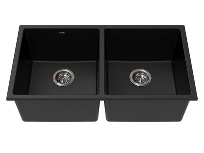 Vogt Bludenz Vogranite Double-Bowl Kitchen Sink in Onyx Black - KS.3218.B01G-61