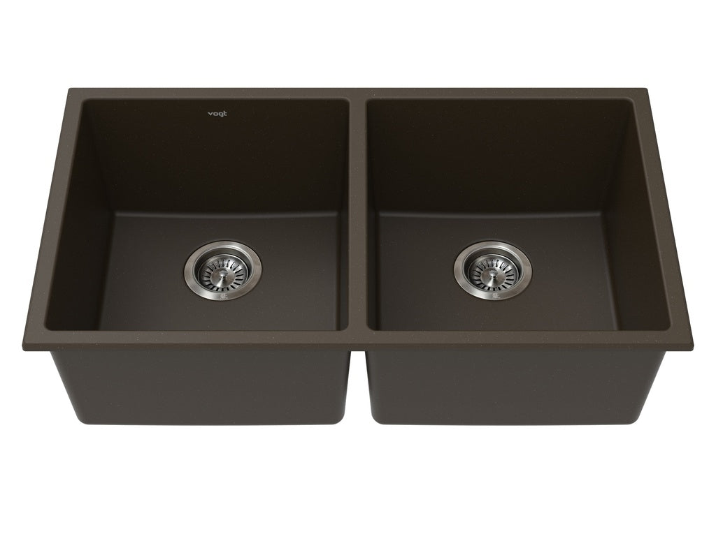 Vogt Bludenz Vogranite Double-Bowl Kitchen Sink in Java Brown - KS.3218.B03G-61