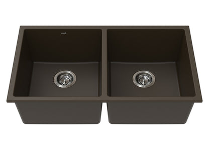 Vogt Bludenz Vogranite Double-Bowl Kitchen Sink in Java Brown - KS.3218.B03G-61