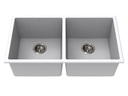 Vogt Bludenz Vogranite Double-Bowl Kitchen Sink in Powder Grey - KS.3218.B05G-61