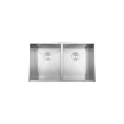 Vogt Bludenz 16-Gauge Zero-Radius Undermount Double-Bowl Stainless Steel Kitchen Sink with Bottom Grid - KS.3218.B16Z-64