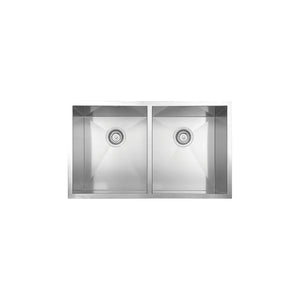 Vogt Bludenz 18-Gauge Zero-Radius Undermount Double-Bowl Stainless Steel Kitchen Sink - KS.3218.B18Z-61