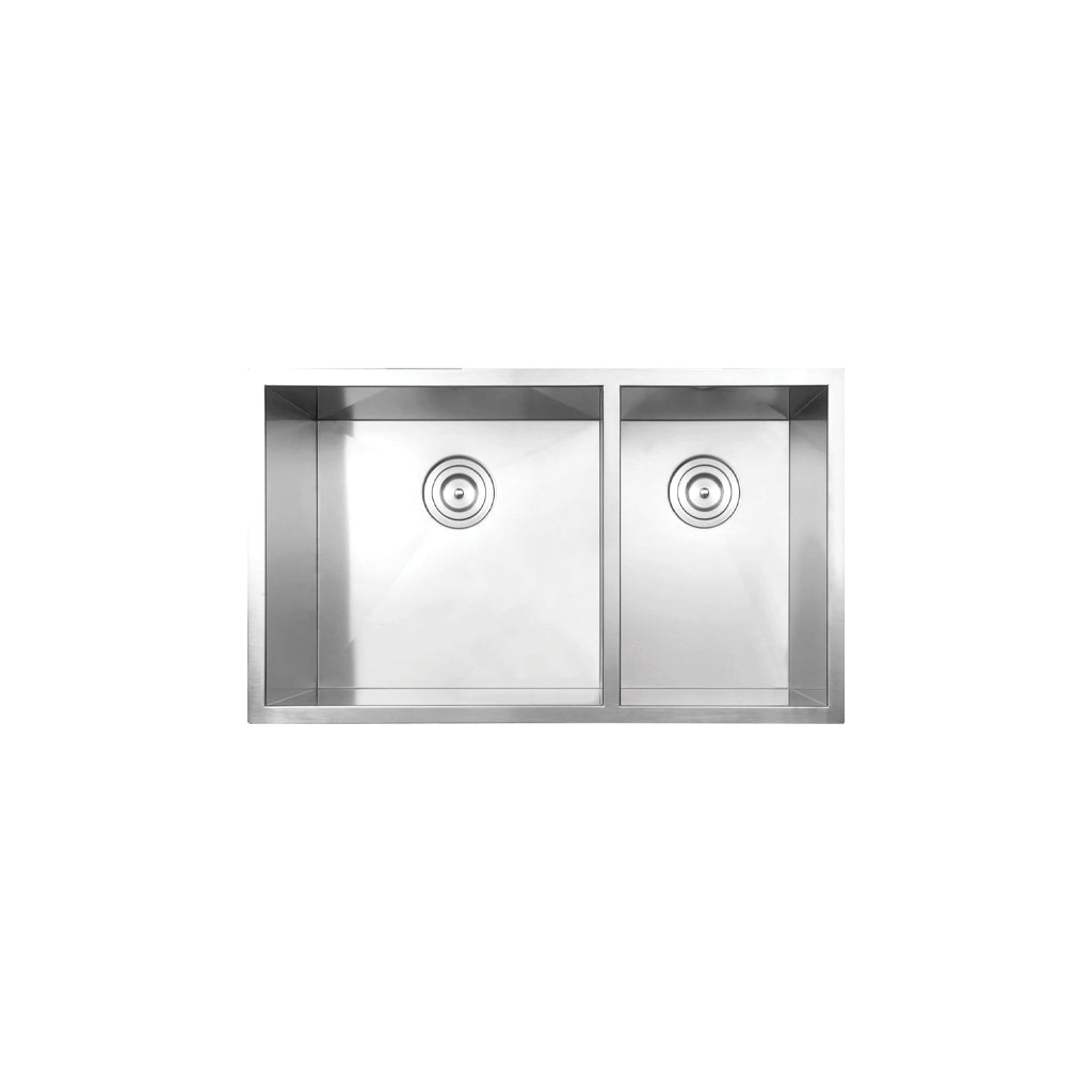 Vogt Villach 16-Gauge Zero-Radius Undermount Double-Bowl Stainless Steel Kitchen Sink with Bottom Grid - KS.3218.V16Z-64