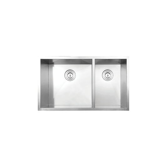 Vogt Villach 16-Gauge Zero-Radius Undermount Double-Bowl Stainless Steel Kitchen Sink with Bottom Grid - KS.3218.V16Z-64