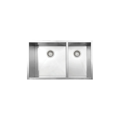 Vogt Villach 18-Gauge Zero-Radius Undermount Double-Bowl Stainless Steel Kitchen Sink - KS.3218.V18Z-61