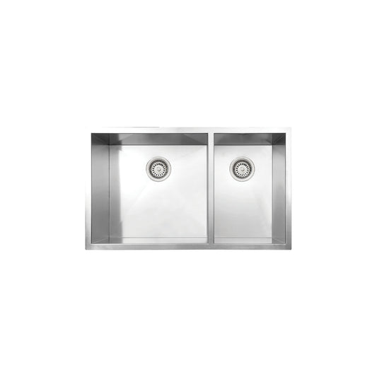 Vogt Villach 18-Gauge Zero-Radius Undermount Double-Bowl Stainless Steel Kitchen Sink with Bottom Grid - KS.3218.V18Z-63