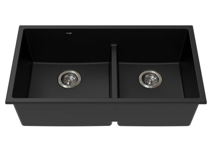 Vogt Villach Vogranite Low-Divide Kitchen Sink in Onyx Black - KS.3218.VL01G-61
