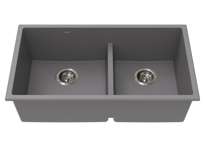 Vogt Villach Vogranite Low-Divide Kitchen Sink in Metropolitan Grey - KS.3218.VL02G-61