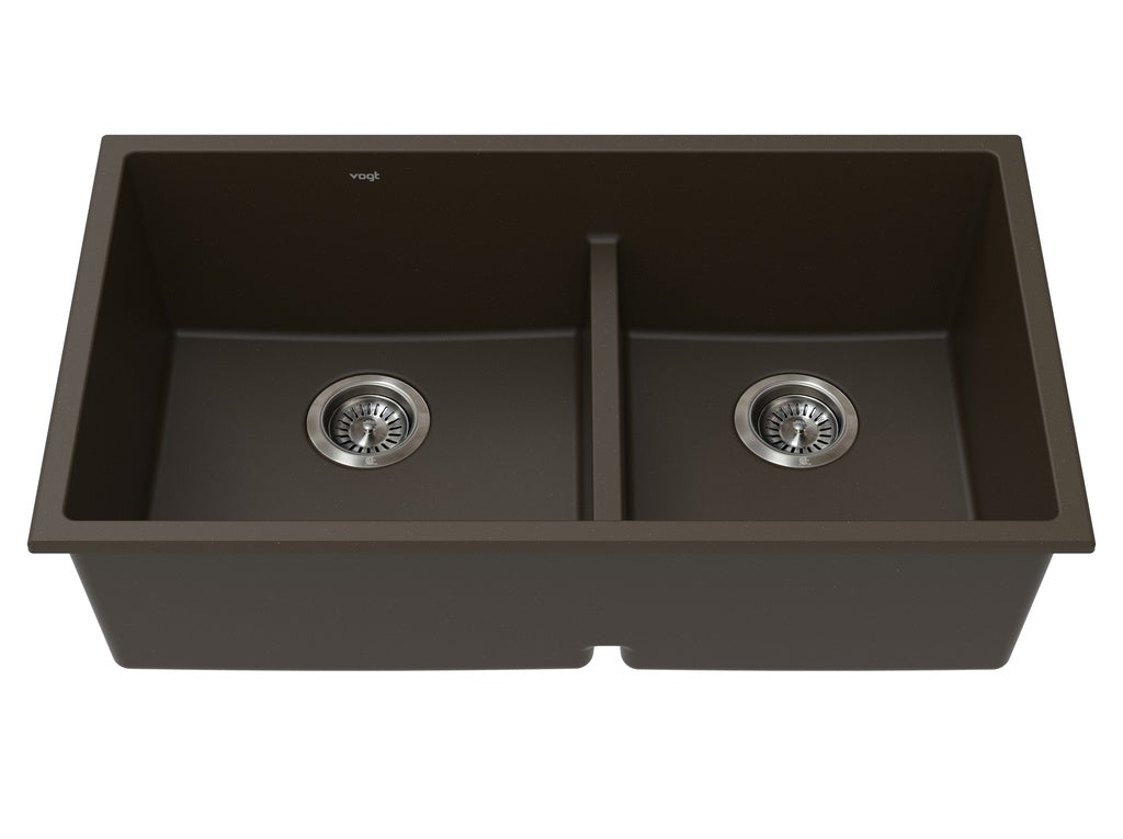 Vogt Villach Vogranite Low-Divide Kitchen Sink in Java Brown - KS.3218.VL03G-61