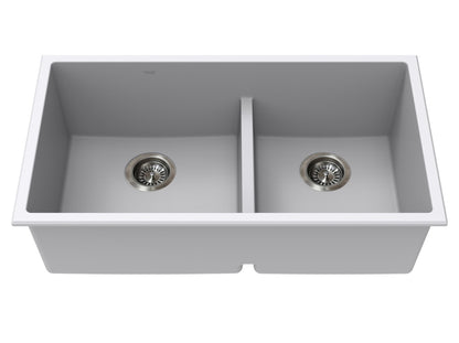 Vogt Villach Vogranite Low-Divide Kitchen Sink in Powder Grey - KS.3218.VL05G-61